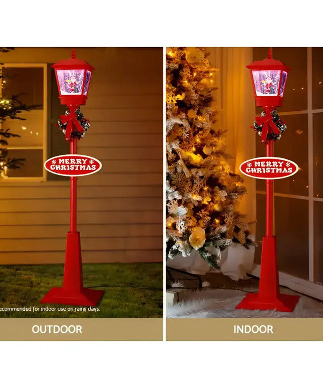 Red Christmas lamp post from the 1.8M Musical Christmas Post Lamp LED Outdoor Decorations collection