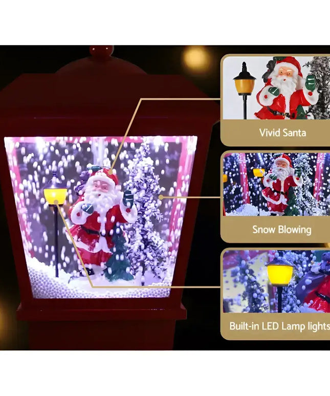 Illuminated Santa snow globe lantern for 1.8M Musical Christmas Post Lamp LED outdoor decorations