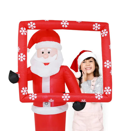 Inflatable Santa photo frame for festive Christmas celebrations and holiday photos