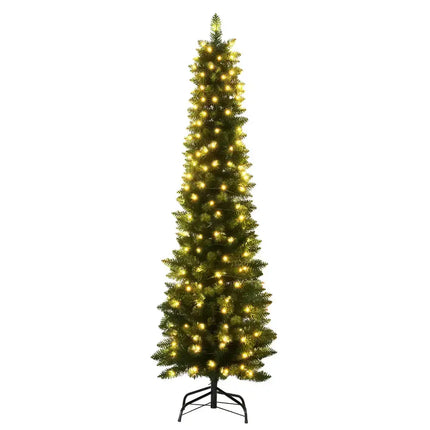 Slim artificial Christmas tree with lights from Jingle Jollys Christmas Tree 1.8m series