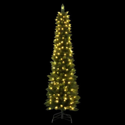 Slim pre-lit Christmas tree with 200 LED lights from Jingle Jollys Christmas Tree collection