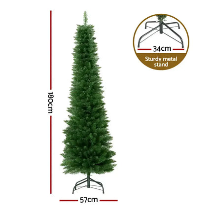 Artificial Christmas tree with dimensions and pre-lit 200 LED lights for holiday decor