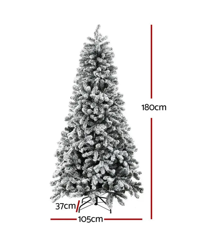 1.8m Snow Flocked LED 8 Light Modes Christmas Tree - Occasions > Christmas > Christmas Trees