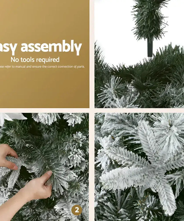 Artificial Christmas tree assembly instructions for 1.8M Snow Flocked Tips Christmas Tree