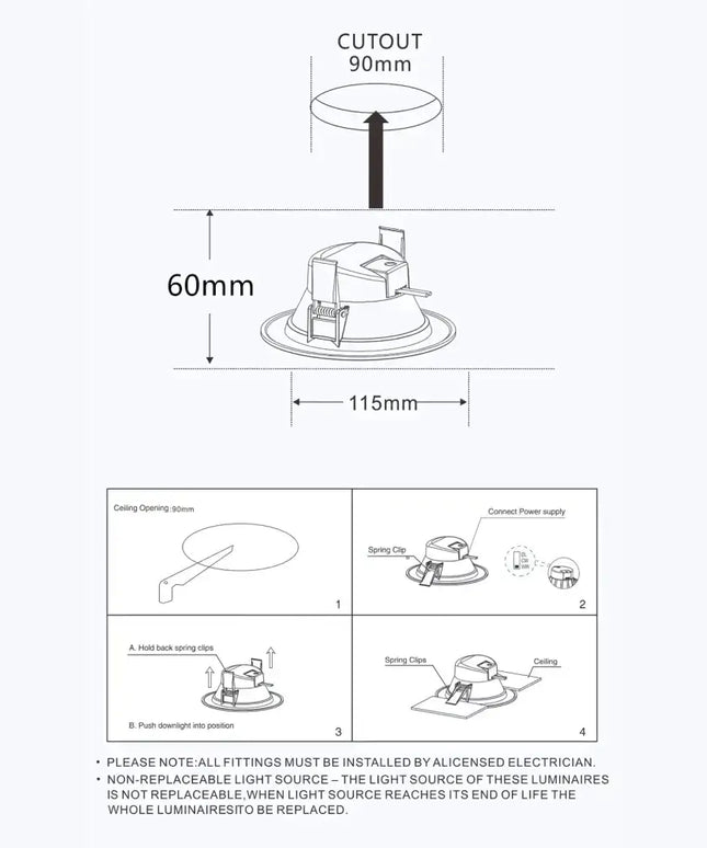 10W Tri-Colour LED Downlight | 90mm Cut Out | Reno Eco Trade Pack 10 - Home & Garden > Lighting