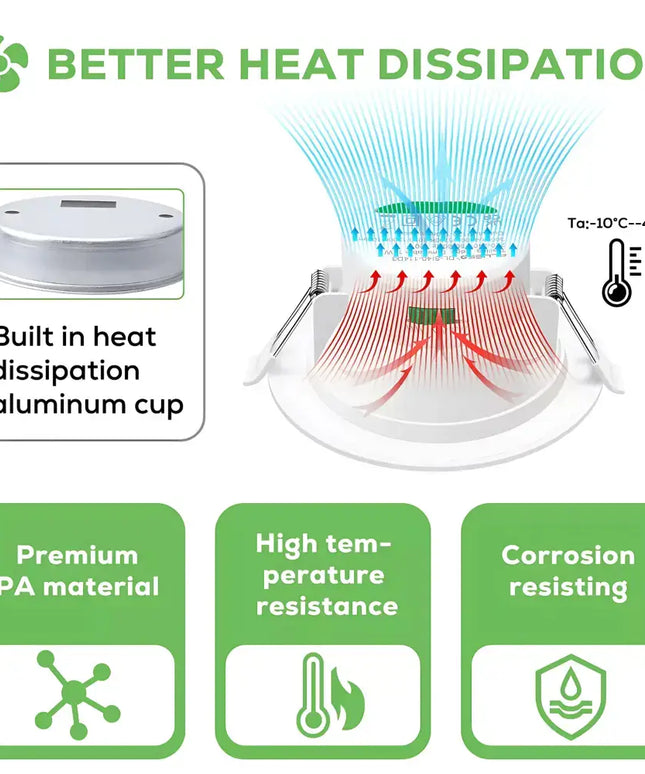 13W Tri-Colour Dimmable LED Downlight | 90mm Cut Out | Reno Powerlux Trade Pack 10 - Home & Garden > Lighting