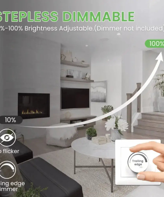 12W Tri - Colour Dimmable LED Downlight | 90mm Cut Out | Reno Sleek Trade Pack - Home & Garden > Lighting > Ceiling Lights - Alusso