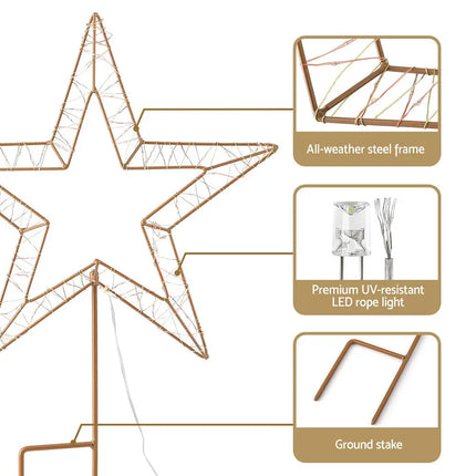 100 LED Christmas Lights Fairy Light Ground Star Garden Decoration Jingle Jollys - Occasions > Christmas > Outdoor