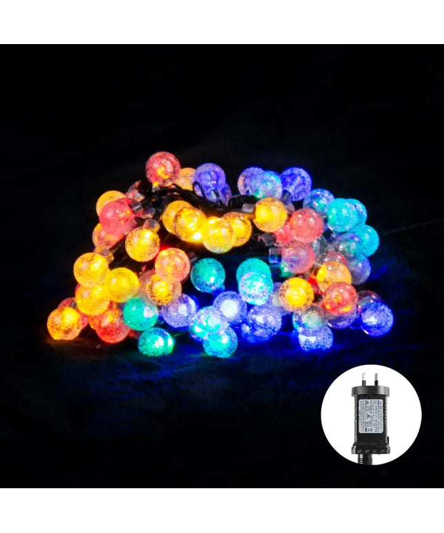 Colorful globe string lights for 100 Low Voltage LED Bubble Ball Christmas decorations
