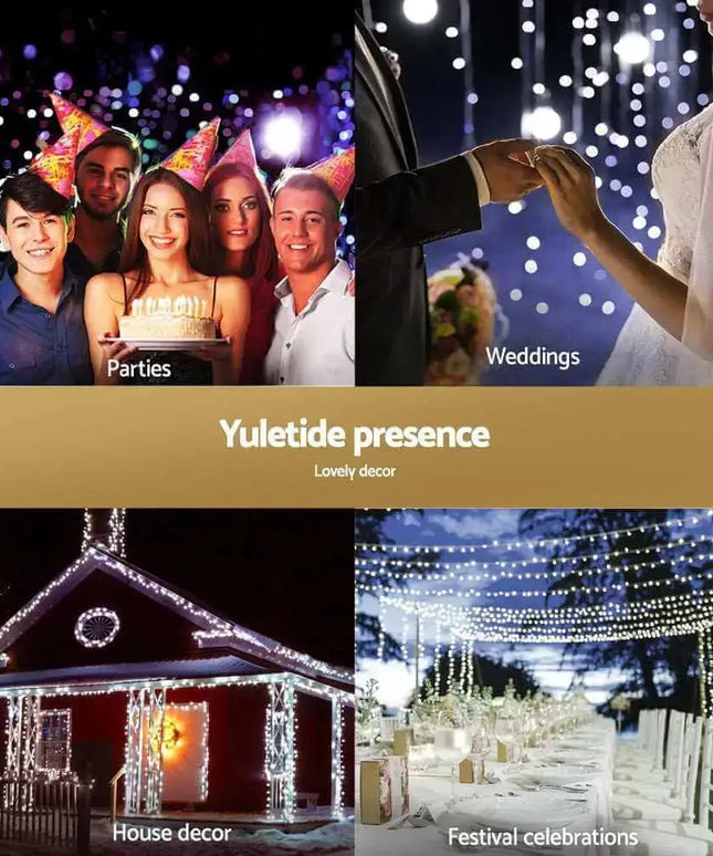 100M 500 White LED Christmas String Lights Outdoor Plug in Kit Dropli, Occasions > Christmas, jingle-jollys-100m-christmas-string-lights-500led-party-wedding-outdoor-garden