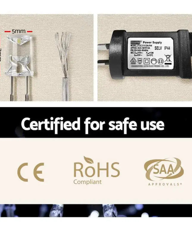 100M 500 White LED Christmas String Lights Outdoor Plug in Kit Dropli, Occasions > Christmas, jingle-jollys-100m-christmas-string-lights-500led-party-wedding-outdoor-garden