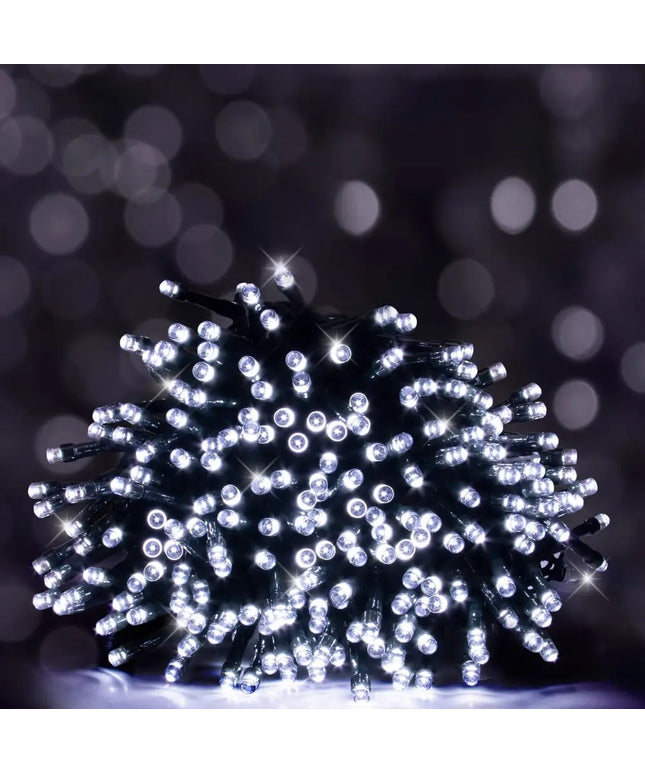 Tangled white LED string lights from 1000 LED Fairy Lights versatile for indoor outdoor use