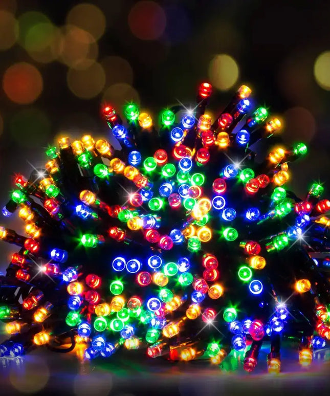 Colorful string of 1000 LED Fairy Lights suitable for Indoor and Outdoor use in three colors