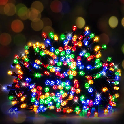 Colorful tangled string of 1000 LED Fairy Lights in Warm White suitable for indoor outdoor use