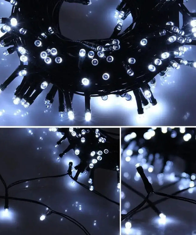 1000 Low Voltage LED Fairy Lights 8 Function Memory Hold Christmas Decoration Cool White - Occasions > Party Lights >