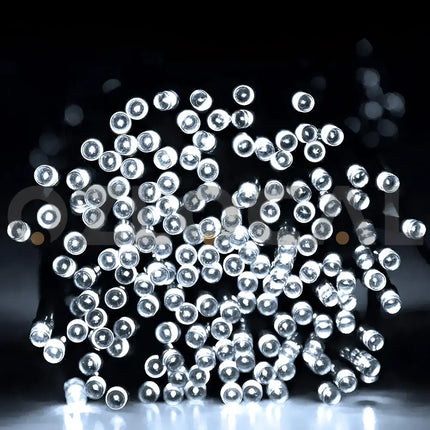 White LED String Lights from 1000 Solar LED Fairy Lights for Christmas Decoration