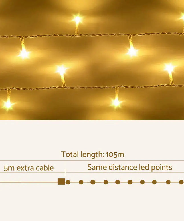 100M Christmas Lights String Fairy Light 500 LED Warm White - Occasions > Christmas > Outdoor Decorations & Lights