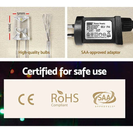 100M Christmas String Lights 500LED Multi Colour Plug in Kit Dropli, Occasions > Lights, jingle-jollys-100m-christmas-string-lights-500led-multi-colour