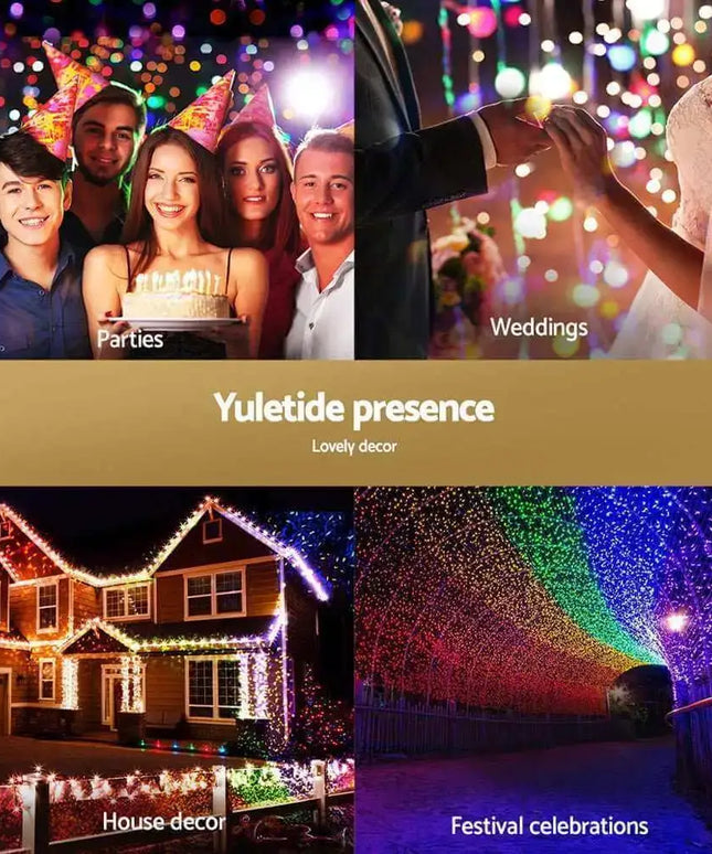100M Christmas String Lights 500LED Multi Colour Plug in Kit Dropli, Occasions > Lights, jingle-jollys-100m-christmas-string-lights-500led-multi-colour