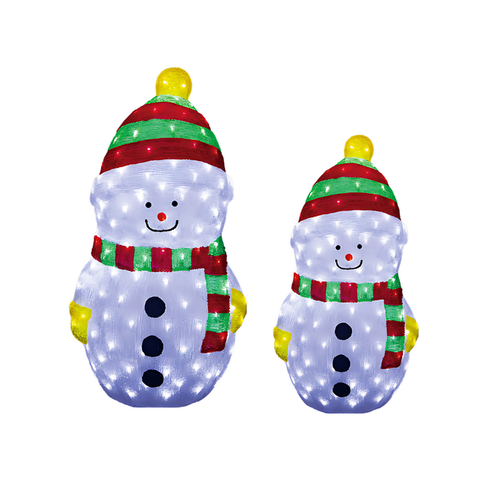 Acrylic LED Snowman - 2 Size - Xmas Outdoor Decoration