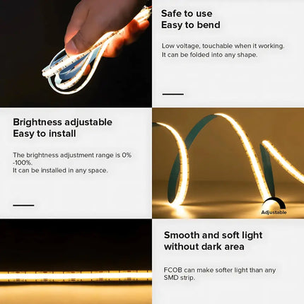 5mm COB Mini ColourRush LED Strip Light - Red