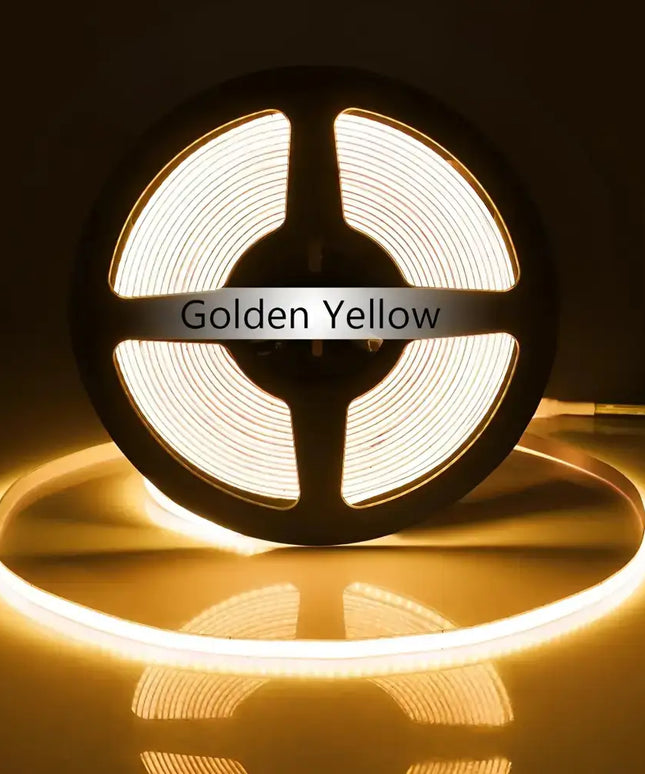 10W 5mm IP20 LumaFlex ColourRush Mini COB Strip - Yellow / Per meter Custom Lengths - Light Ropes & Strings