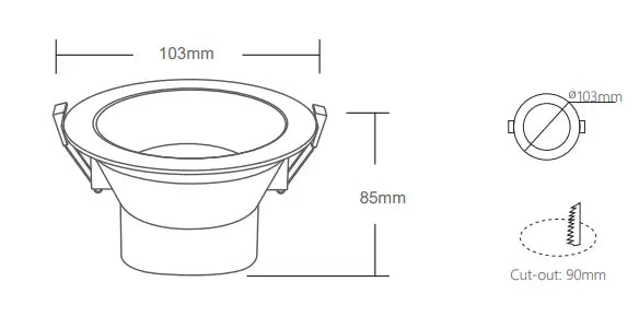 10W Deep Recessed Downlight by 3A Lighting DL1018 - Home & Garden > Lighting > Ceiling Lights
