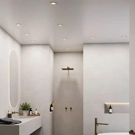 Lummax DL7010 - 10W LED Dimmable Mini Round Flat Face Downlight IP44 Satin Chrome