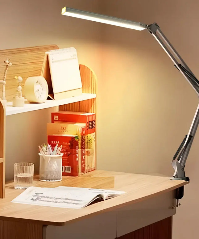 10W Swing Arm Eye-Caring Dimmable Desk Light with Clamp