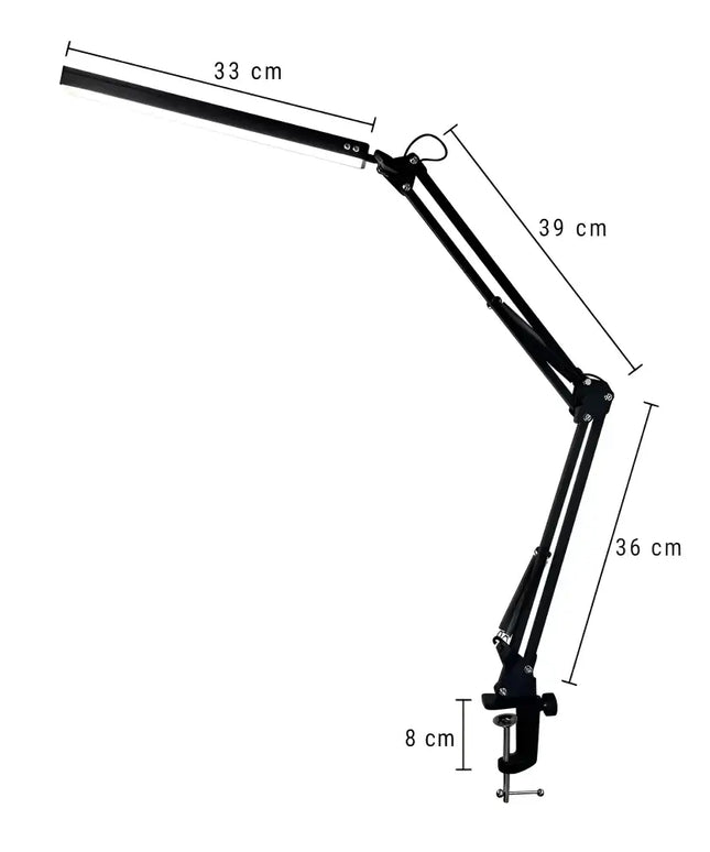 10W Swing Arm Eye-Caring Dimmable Desk Light with Clamp