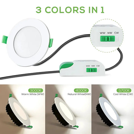 10W Tri-Colour Dimmable LED Downlight | 70mm Cut Out | Uluru Mini