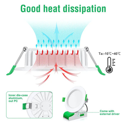 10W Tri-Colour Dimmable LED Downlight | 90mm Cut Out | Uluru Sleek