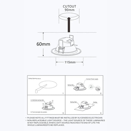 10W Tri-Colour LED Downlight | 90mm Cut Out | Reno Eco Trade Pack 10 - Home & Garden > Lighting