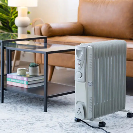 11 - Fin Oil Column Heater 2400W w/ 3 Heat Settings & Wheels - Appliances > Heaters - Devanti