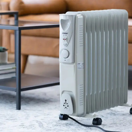 11 - Fin Oil Column Heater 2400W w/ 3 Heat Settings & Wheels - Appliances > Heaters - Devanti