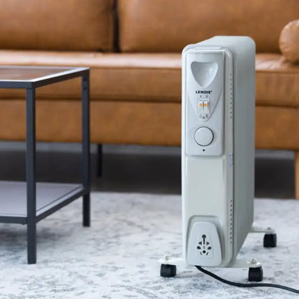 11 - Fin Oil Column Heater 2400W w/ 3 Heat Settings & Wheels - Appliances > Heaters - Devanti