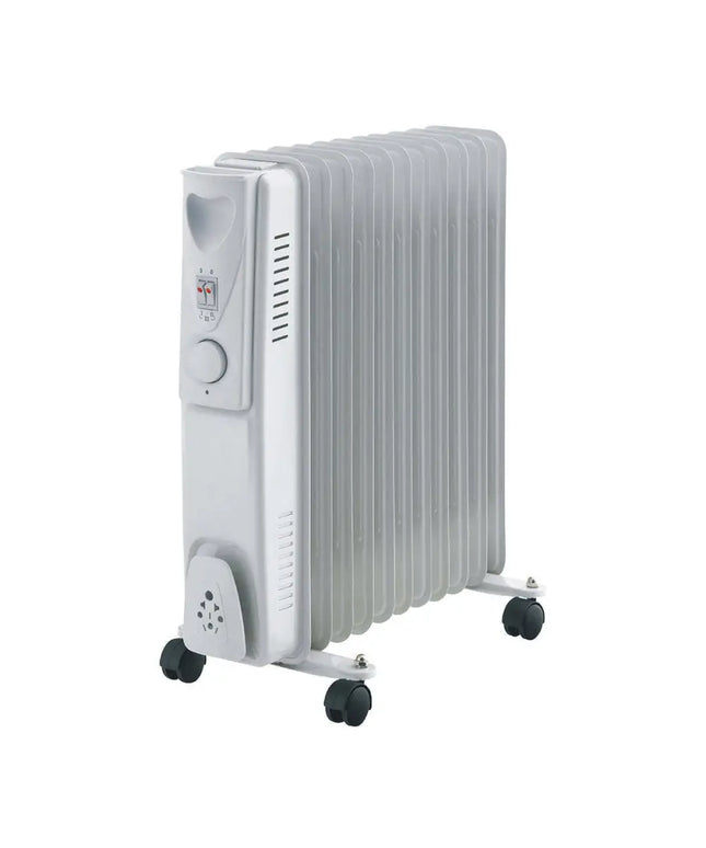 11 - Fin Oil Column Heater 2400W w/ 3 Heat Settings & Wheels - Appliances > Heaters - Devanti
