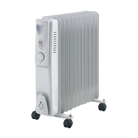 11 - Fin Oil Column Heater 2400W w/ 3 Heat Settings & Wheels - Appliances > Heaters - Devanti