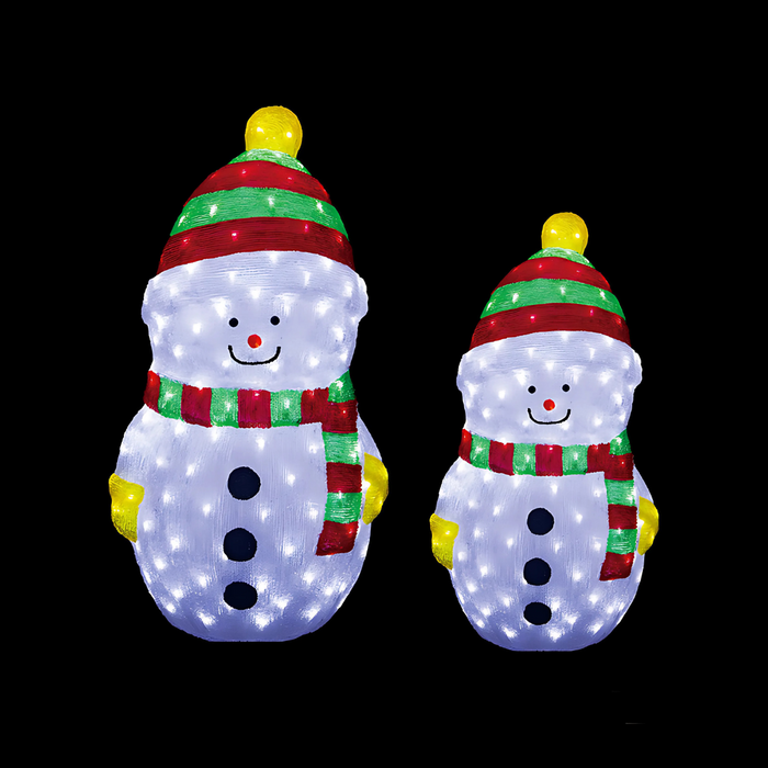 Acrylic LED Snowman - 2 Size - Xmas Outdoor Decoration