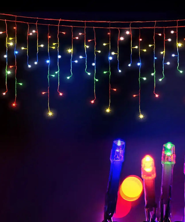 12.5M Christmas Lights Solar Icicle String Light Multi Colour Jingle Jollys - Occasions > Christmas > Outdoor