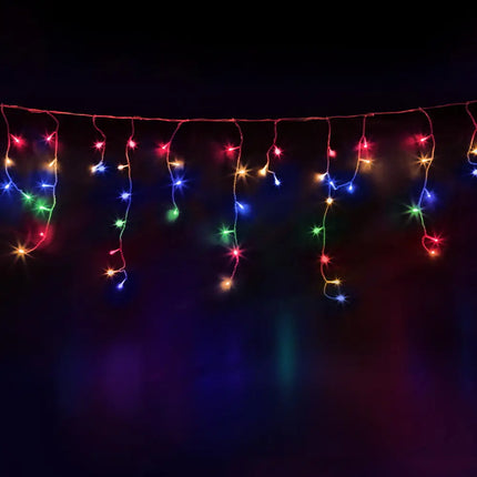 12.5M Christmas Lights Solar Icicle String Light Multi Colour Jingle Jollys - Occasions > Christmas > Outdoor