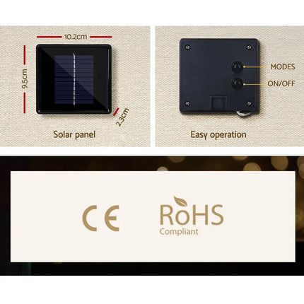 12.5M Christmas Lights Solar Icicle String Light Warm White Jingle Jollys - Occasions > Christmas > Outdoor Decorations