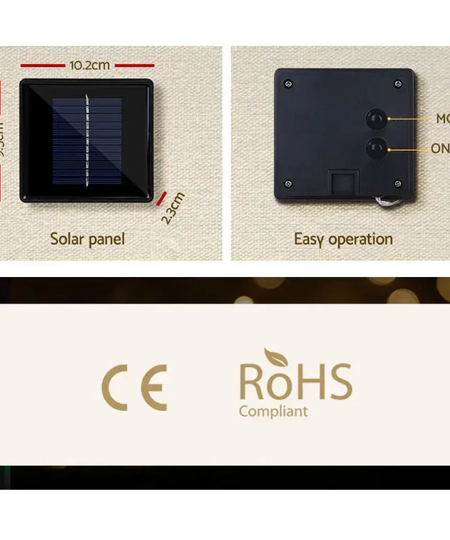 12.5M Christmas Lights Solar Icicle String Light Warm White Jingle Jollys - Occasions > Christmas > Outdoor Decorations