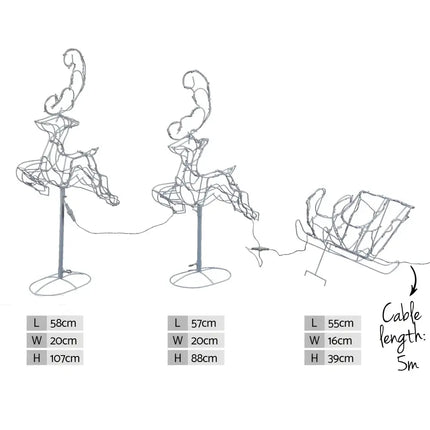 Jingle Jollys Christmas Motif Lights LED Rope Reindeer Waterproof Outdoor Xmas-Occasions > Christmas-Dropli