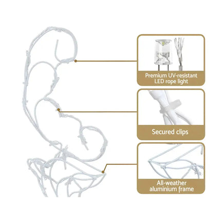 Jingle Jollys Christmas Motif Lights LED Rope Reindeer Waterproof Outdoor Xmas-Occasions > Christmas-Dropli