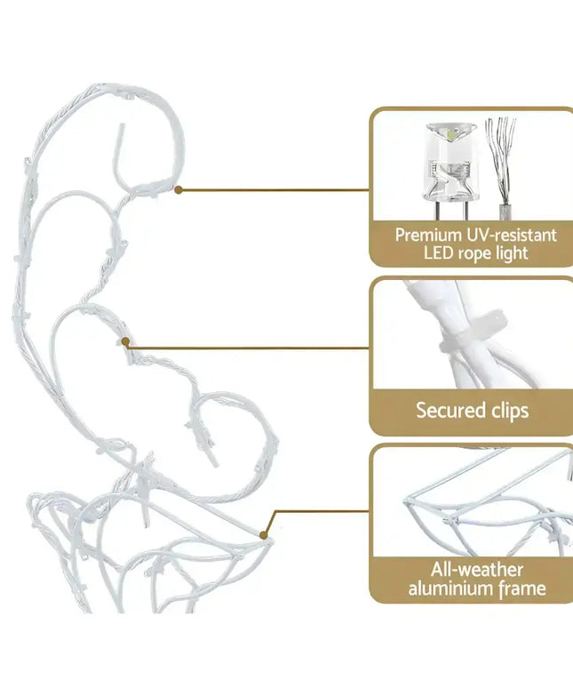 Jingle Jollys Christmas Motif Lights LED Rope Reindeer Waterproof Outdoor Xmas-Occasions > Christmas-Dropli