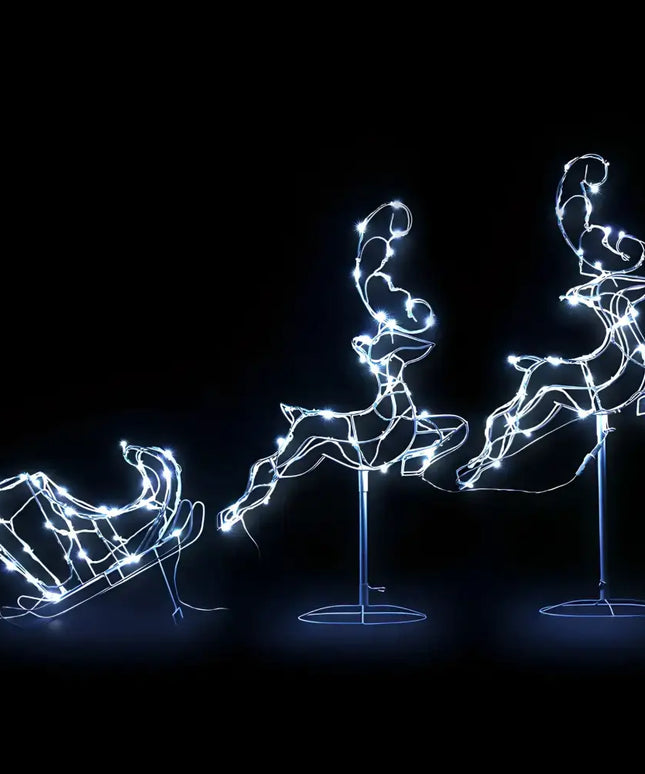 120 LED Christmas Lights Reindeer Sleigh Decorations - Occasions > Christmas