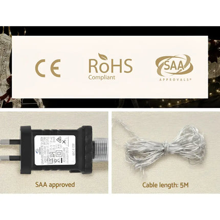 String lights with certifications and plug for 12M 960 LED Falling Meteor Christmas Icicle Lights