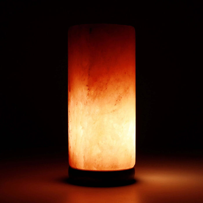 12V 12W Cylinder Himalayan Pink Salt Lamp Carved Rock Crystal Light Bulb On/Off - Home & Garden > Lighting - House