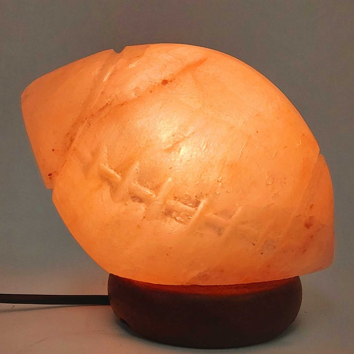 12V 12W Rugby Himalayan Pink Salt Lamp Carved Footy Rock Crystal Light Bulb On/Off - Home & Garden > Lighting - House